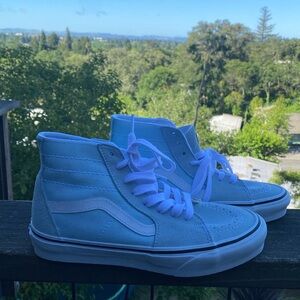 Light blue high top Vans